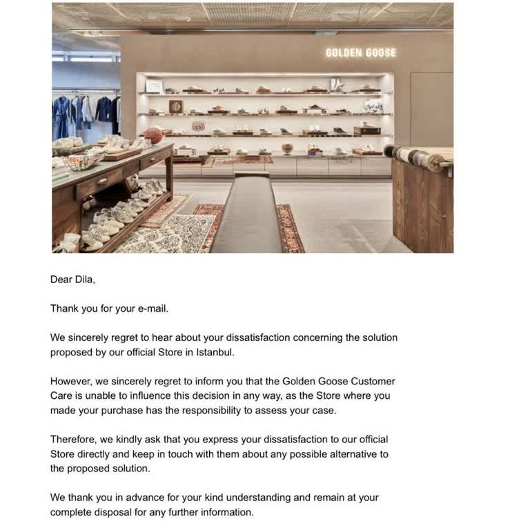 Zorlu Golden Goose Mağazası Ürünlerinin Arkasında Değil.!