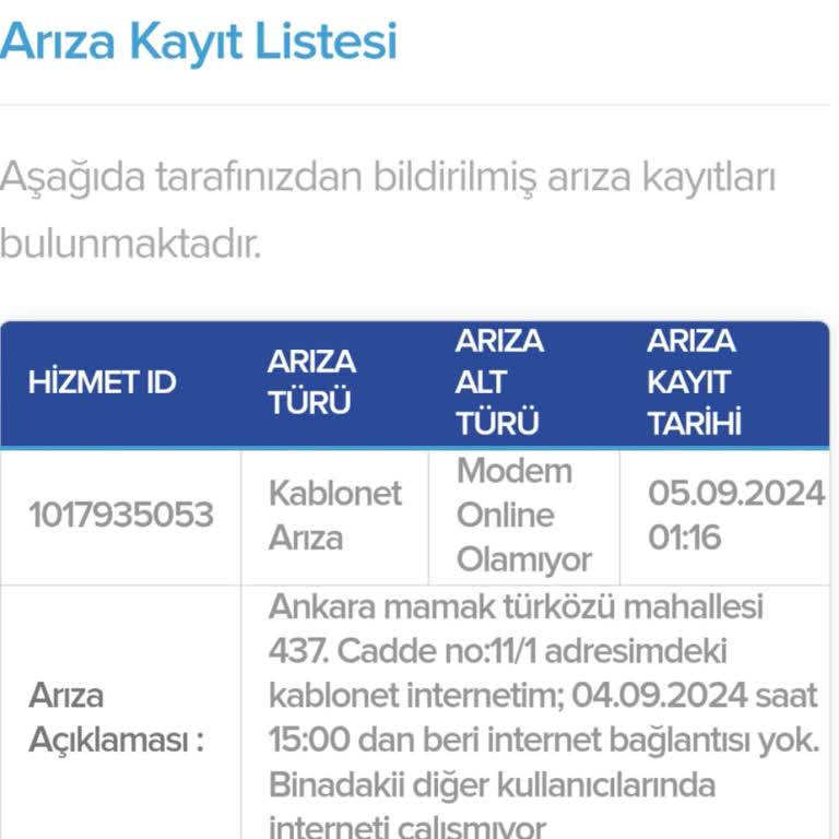 Kablo Net Günlerdir Çözülmeyen İnternet Kesintisi