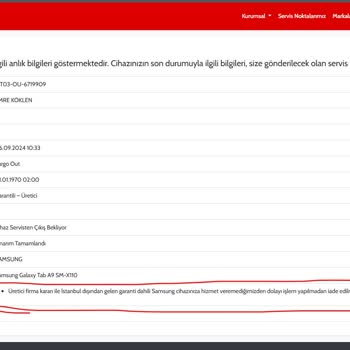 Ouno Service Samsung 19 Tablet Servis Sorunu