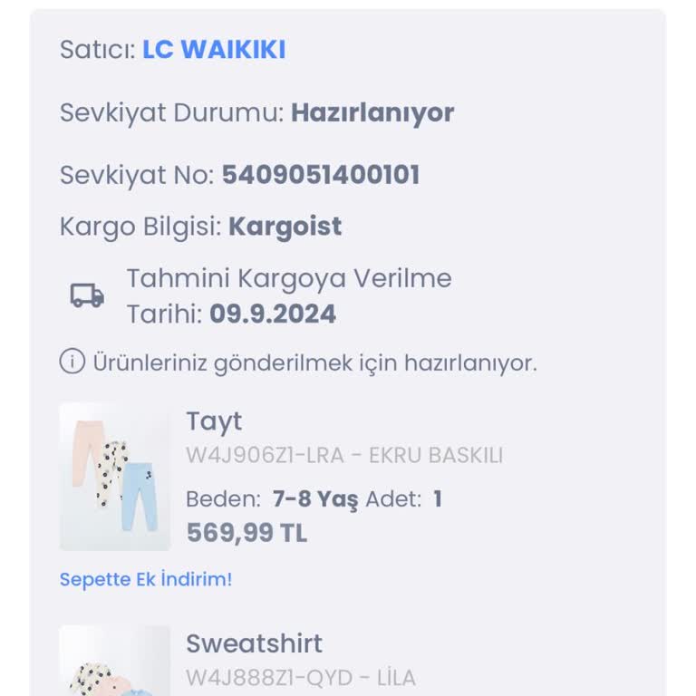 LCW Hazırlama Aşamasındaki Siparişi İptal Etmiyor.