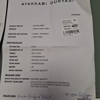 Ayakkabı Dünyası'ndan Aldığım Ayakkabının Geldi Durum