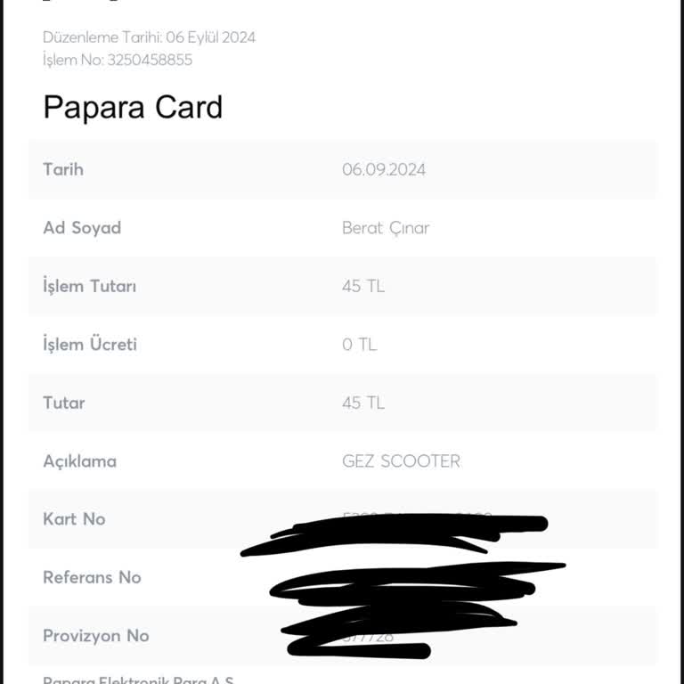 Gez Mobility Gez Uygulamasında Para Transferi Sorunu