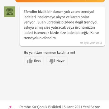 Trendyol Kusurlu Ürün İadesi Yapmıyor