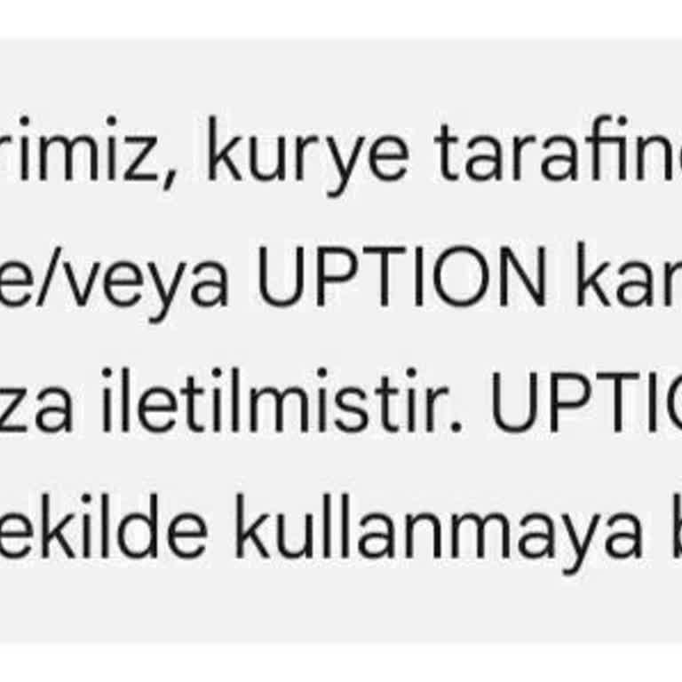 UPTION Option Kartı Bana Teslim Edilmedi.