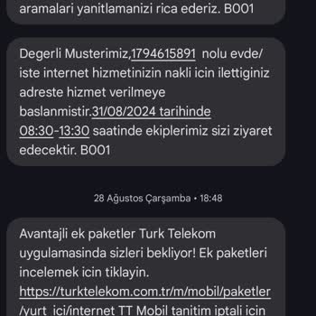 Türk Telekom Sürekli Ertelenen Nakil Randevuları İle Mağduriyet Yaşıyorum