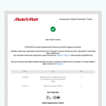 Media Markt Kurulum Hizmeti Satın Aldım 10 Gün Oldu Kimse Gelmedi