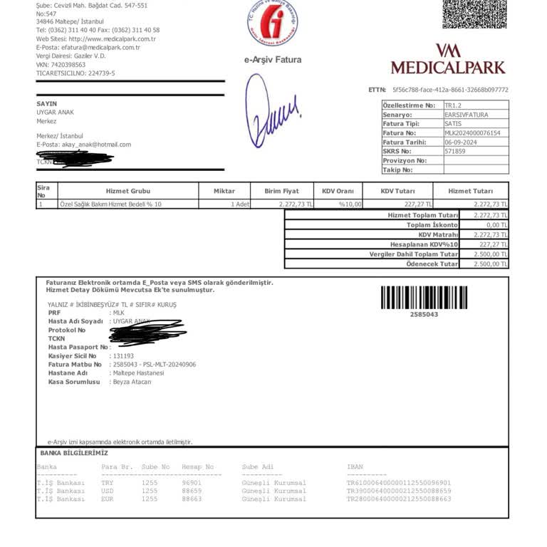 Medical Park Maltepe Yenidoğan Bebek Sağlık Ücreti Alınması