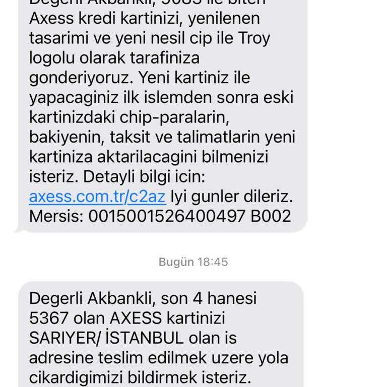 Akbank Talep Edilmeden Gelen Kredi Kartı