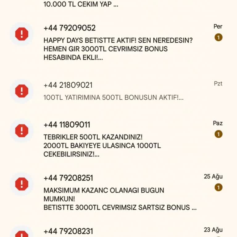 Betist Bahis Sitesinden Sürekli Mesaj Geliyor Rahatsız Oluyorum