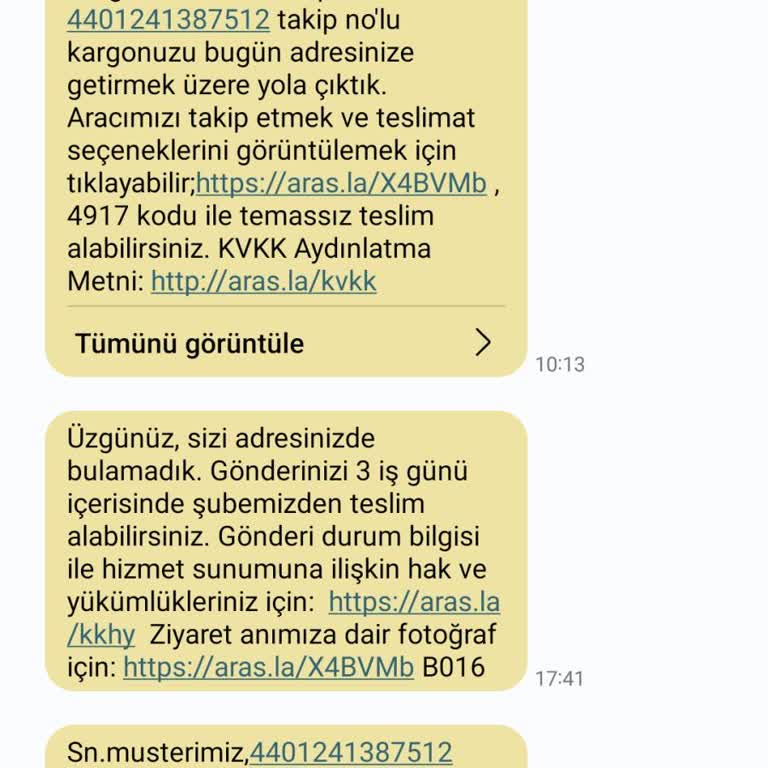 Aras Kargo Edirne'deki Kargo Şubesi Teslimat Sorunu