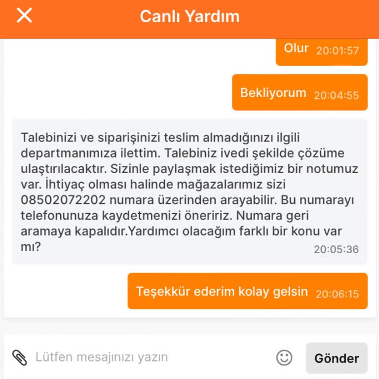 Migros Sanal Market Satın Aldığım Ürünü Teslim Etmedi.