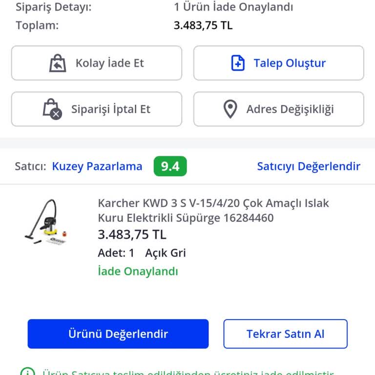 Pazarama Siparişim Kendiliğinden İade Olundu Fiyat Arttı Diye Öyle Yaptılar