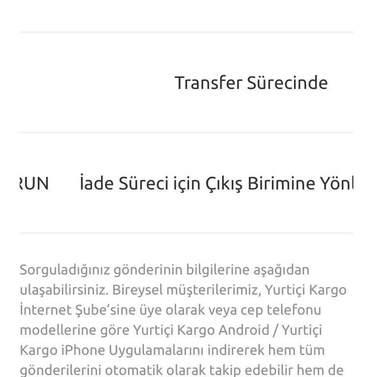 Yurtiçi Kargo Teslimata Çıkmadan İade