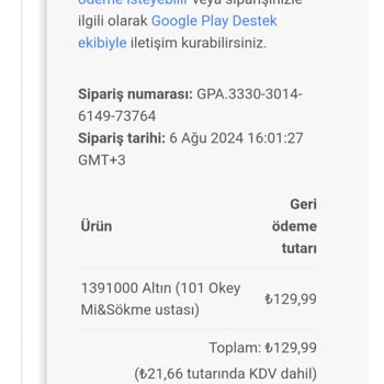 101 Okey Mi Okey Hesabımdan İzinsiz Para Çekimi Ve İade Sorunu