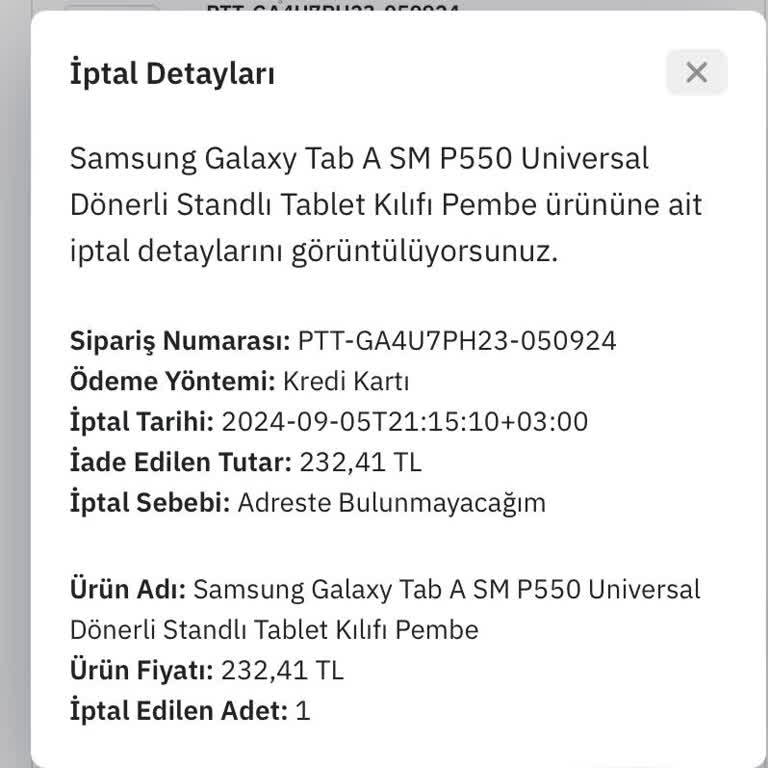 PttAVM Sipariş İptali Hesaba Para Geçmedi