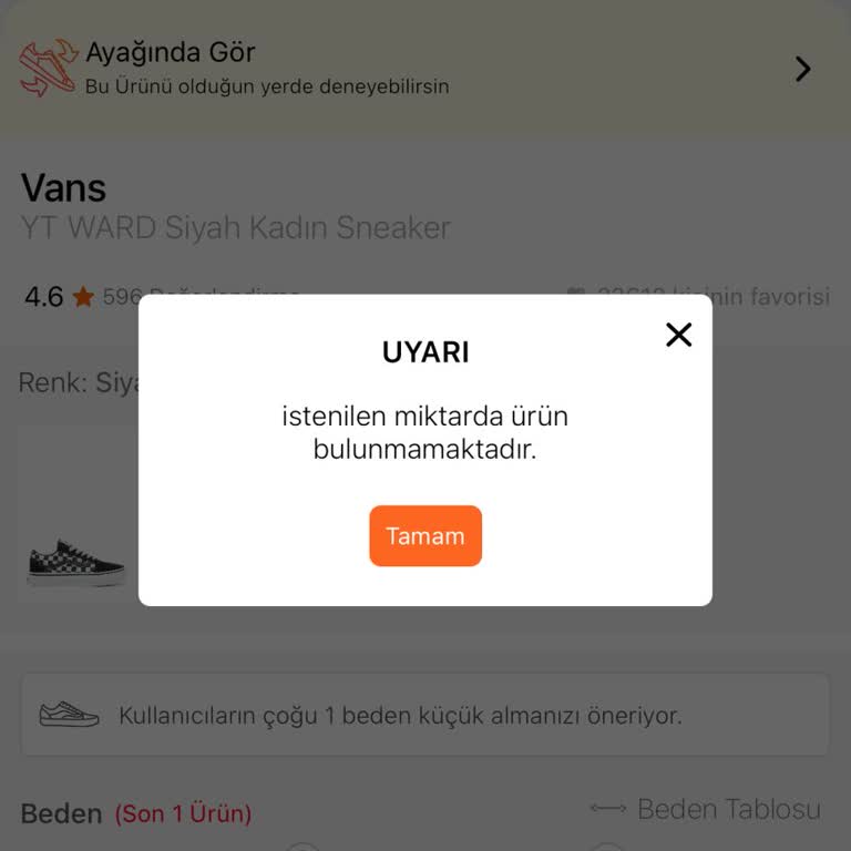 FLO Ayakkabı FLO Stokta Olmayan Ürünün Mevcut Gibi Görünmesi
