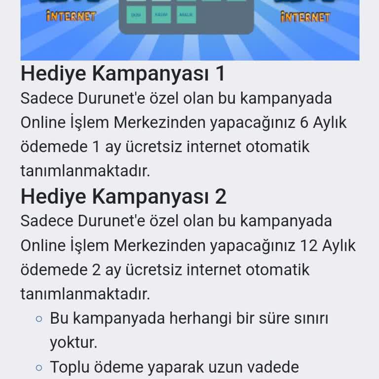Durunet Geçersiz Kampanya Mağduriyeti