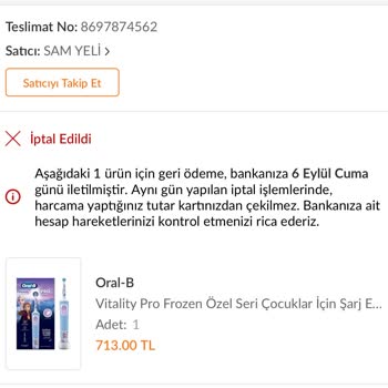 Trendyol İndirim Ürünü İptali