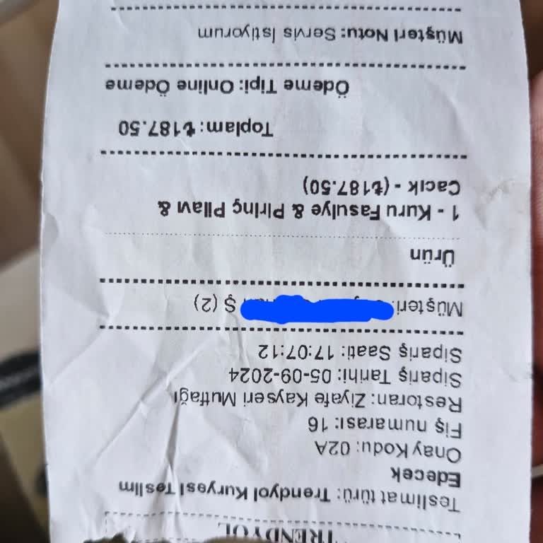 Trendyol Yemek Ziyafe Kayseri Mutfağı (İskenderpaşa) Eksik Ve Yanlış Yemek Göndermesi
