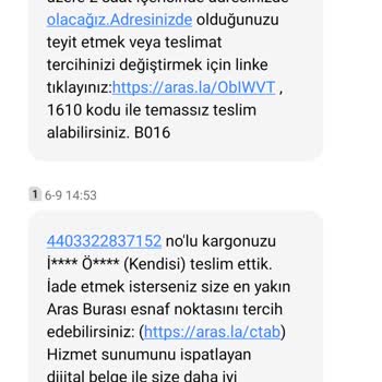 Aras Kargo Pursaklar Şubesi Siparişi Eksik Teslim Etti