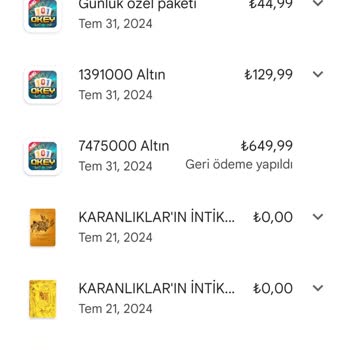 Google Play Play Store Beni Geri Ödeme Almadan Geri Ödeme Almışım Gibi Gösteriyor.