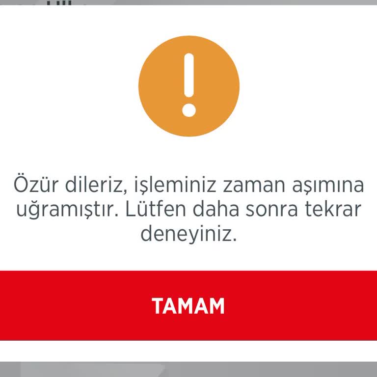 Ziraat Bankası İşleminiz Zaman Aşımına Uğradı.