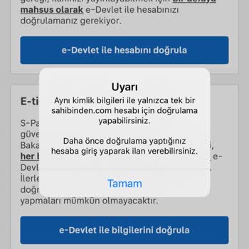 Sahibinden Kimlik Doğrulama Sorunu!