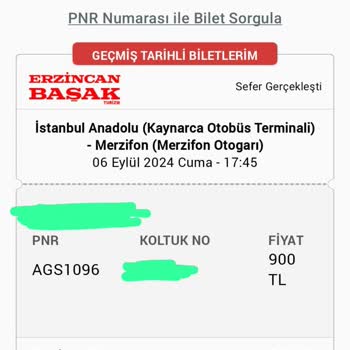 Erzincan Başak Turizm Bilette Yazan Yerde İndirmedi