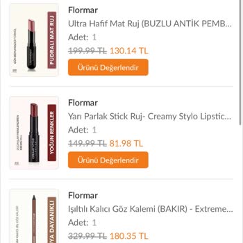 Flormar Sipariş Ettiğim Ürünleri Göndermedi