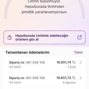 Hepsiburada Limiti Çözüm Bulun Lütfen!