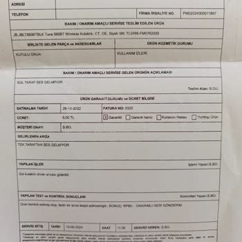 D&R JBL Tune 560 Kulaklık Üretim Hatalı