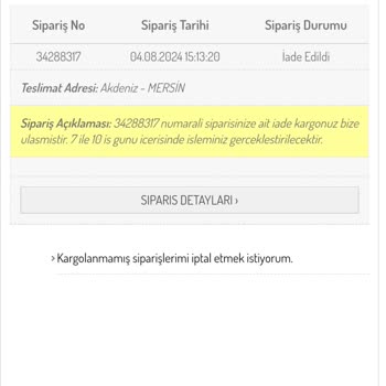 Sefamerve Para İadesi Yapmıyor