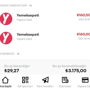 Yemek Sepeti İki Kere Para Çekimi