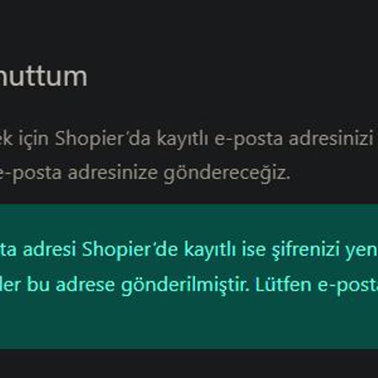 Shopier Gmail'e Kod Gelmiyor