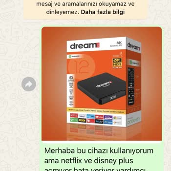 Dreamstar Teknoloji Dreamstar İ6 6k Netflix Ve Disney Plus Açılmama Sorunu