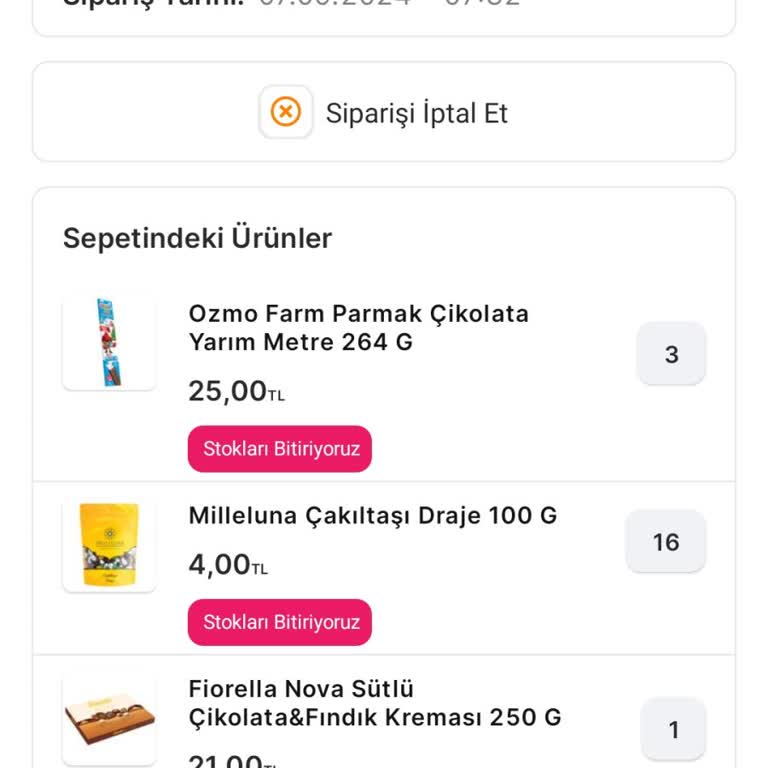 Migros Turgutreis Sanal Market Siparişimi Göndermiyor.