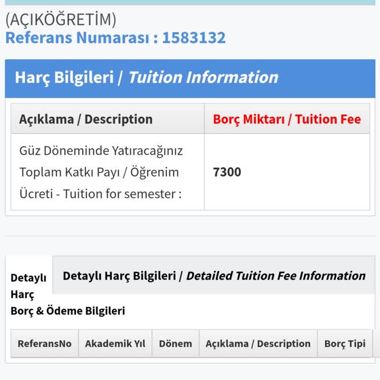 AUZEF Harç Ödemesi