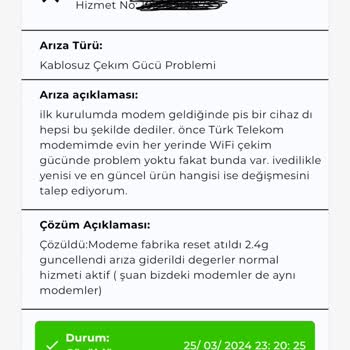 Kablo Net Modem Değiştirmiyor. Problem Ve Müşteri Dikkate Alınmıyor.