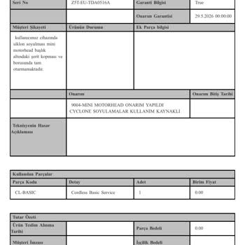 Dyson Gen5 Detect Cihazında Kullanıcı Kaynaklı Sorun Ve Mağduriyet
