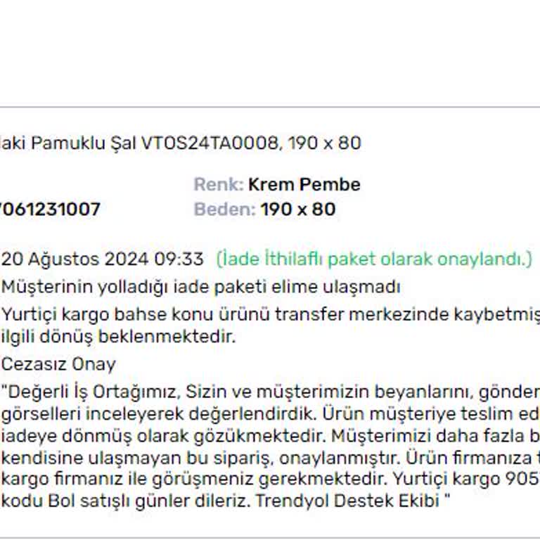 Kaybettiği Ürünün Bile Kargo Ücreti Kesen Yurtiçi Kargo