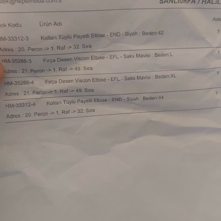 Hepsi Moda Eksik Ürün / Eksik Kargo