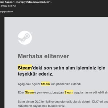 Steam Hesabım Çalındı, E-posta Adresim Değiştirildi.