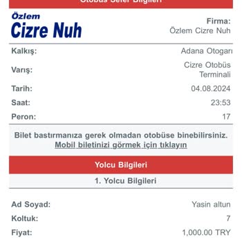 Obilet Otobüs İptal Biletlerimin Tarafıma Aktarılmaması.
