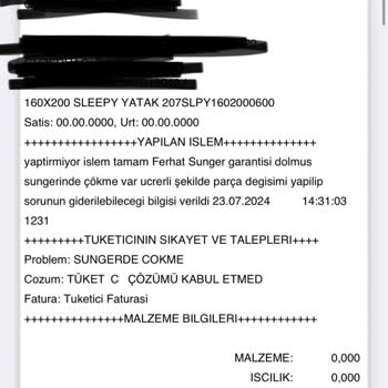İstikbal Sleepy Yatak Çökme Sorunu