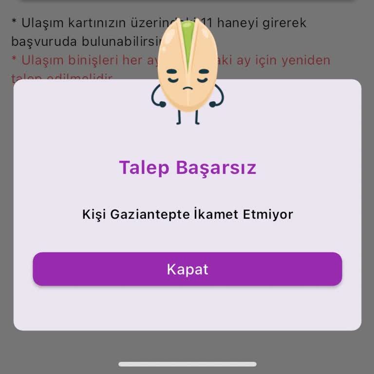 Gaziantep Büyükşehir Belediyesi Genç Gaziantep Uygulamasında Biniş Hakkı Tanımlama