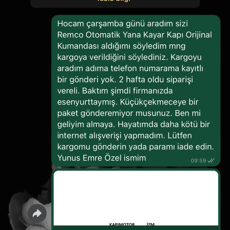 Kapimotor.com Sitesi Kargomu Göndermedi.