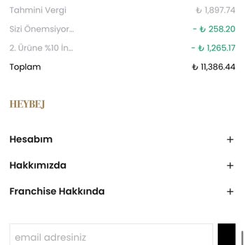 Heybej Durumu Meçhul Sipariş