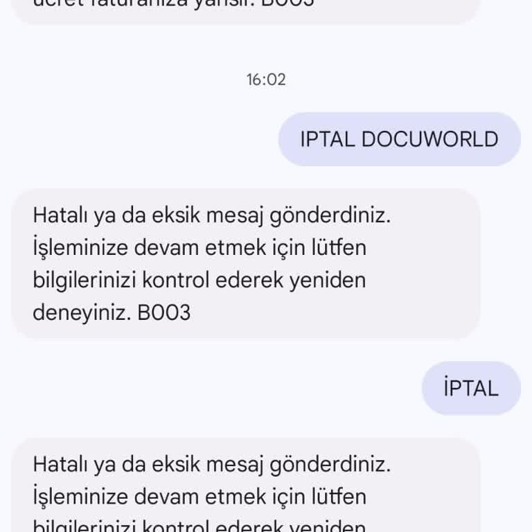 Vodafone'dan İstenmeyen Docuworld Üyelik Mesajları