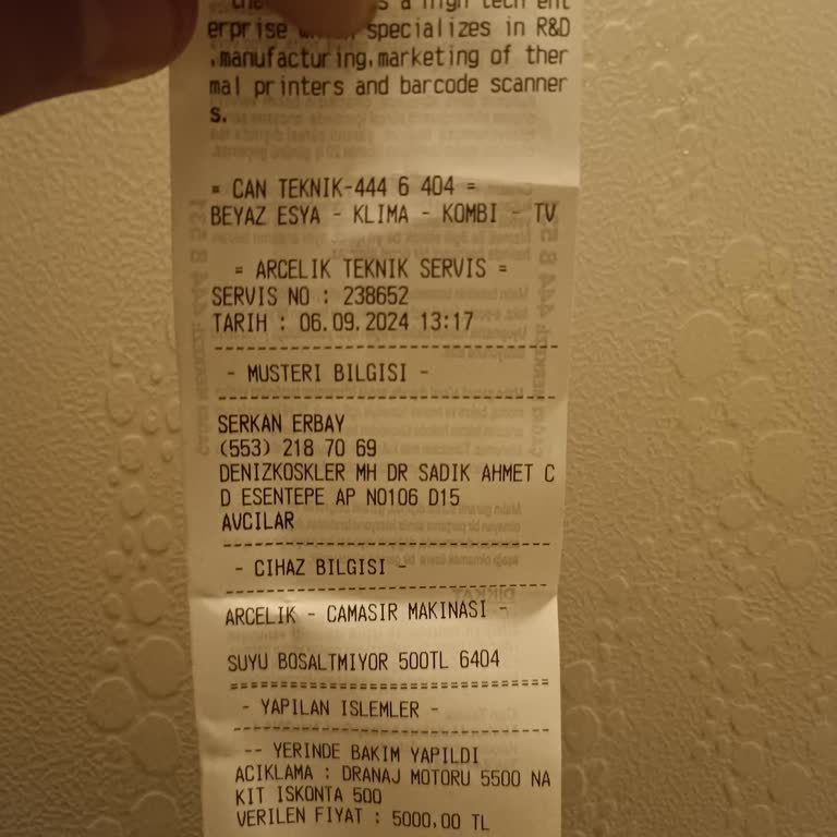 Arçelik Çamaşır Makinesi Servis Ücreti Şikayeti