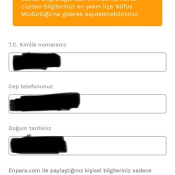 Enpara Kayıt Olamıyorum T. C. Kabul Etmiyor
